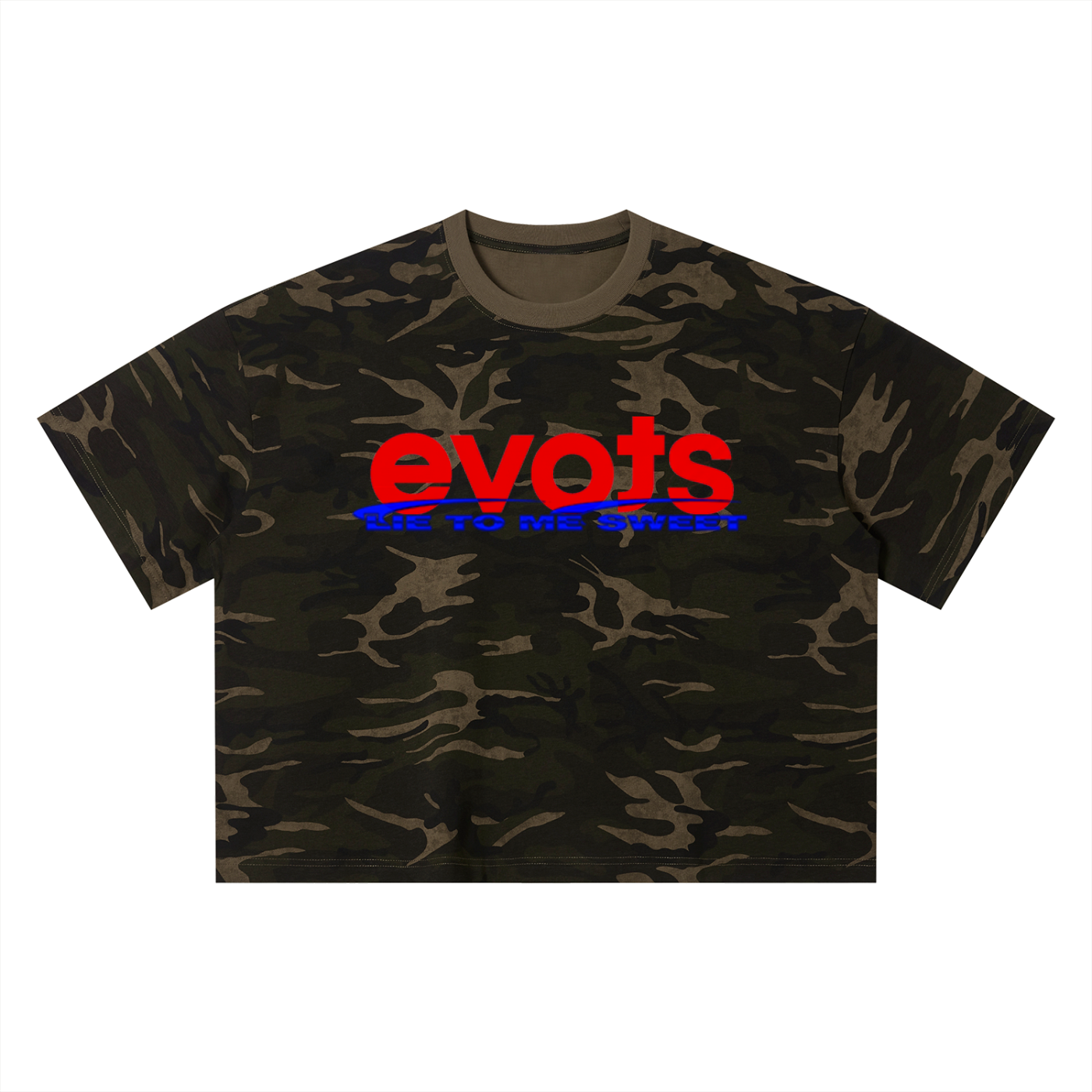 "Evots" Camo Boxy T-Shirt