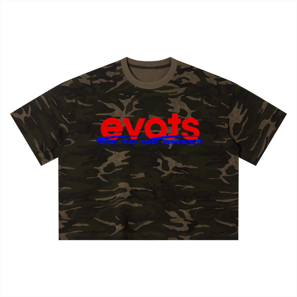 "Evots" Camo Boxy T-Shirt